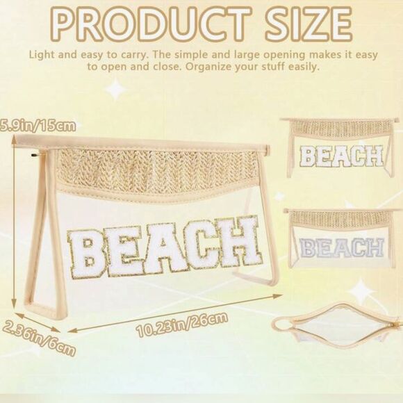 Clear Beige and Gold 'BABY' Pouch - Picture 3 of 4